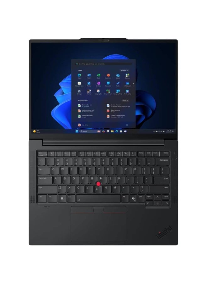 لينوفو ThinkPad E14 الجيل السابع (2025) كمبيوتر AI – السلسلة الثانية / معالج Intel Core Ultra 7-255H / شاشة 14 بوصة WUXGA / 512GB SSD / 16GB RAM / بطاقة رسومات Intel Arc 140T المشتركة / Windows 11 Pro / لوحة مفاتيح إنجليزية وعربية / أسود – [21SX006BGR] - Image 4
