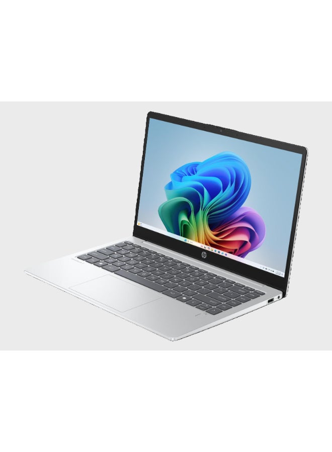 HP أومنيبوك 3 NGAI 14-HA0003NE / معالج رايزن AI 5 340 / 16 جيجابايت RAM / 512 جيجابايت SDD / رسومات Radeon™ 840M / شاشة 14 بوصة FHD / ويندوز 11 هوم / فضي - Image 2