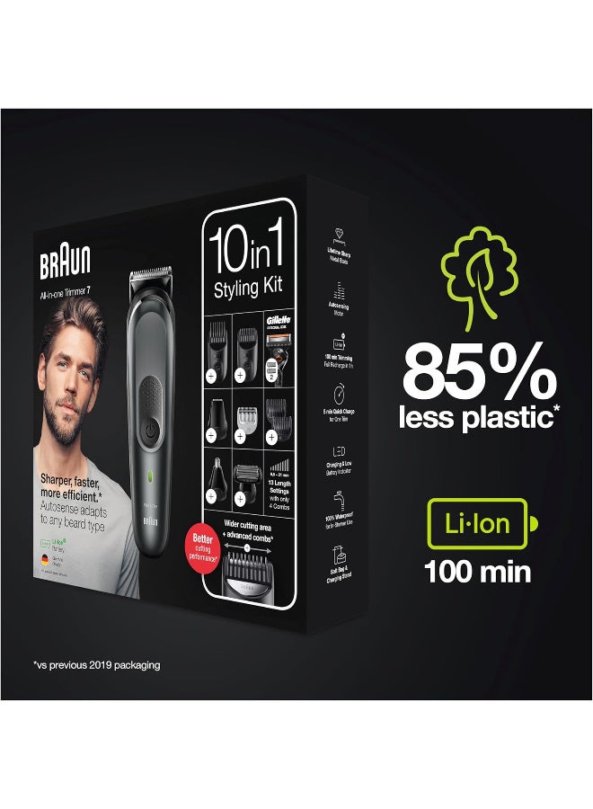 BRAUN All-in-one Trimmer 7 MGK7331, 10-in-1 Beard Trimmer For Men, Hair Clipper, For Face, Hair, Body - Black - Image 5