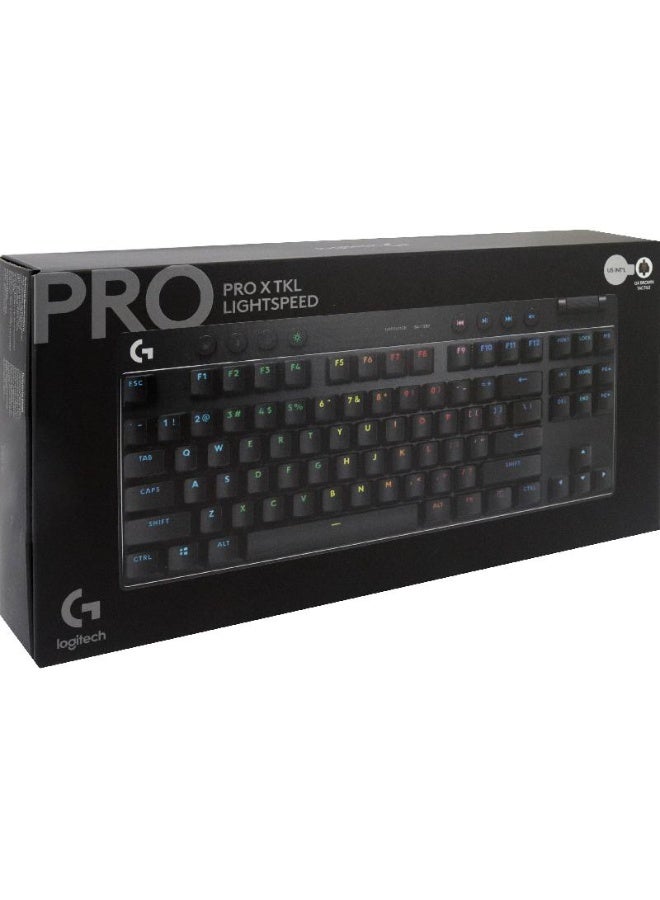 لوجيتيك لوحة مفاتيح الألعاب اللاسلكية G PRO X TKL LIGHTSPEED، تصميم مضغوط بدون لوحة الأرقام، إضاءة LIGHTSYNC RGB، مفاتيح PBT، مفاتيح لمسية (GX بني)، تخطيط US INTL - أسود - Image 5