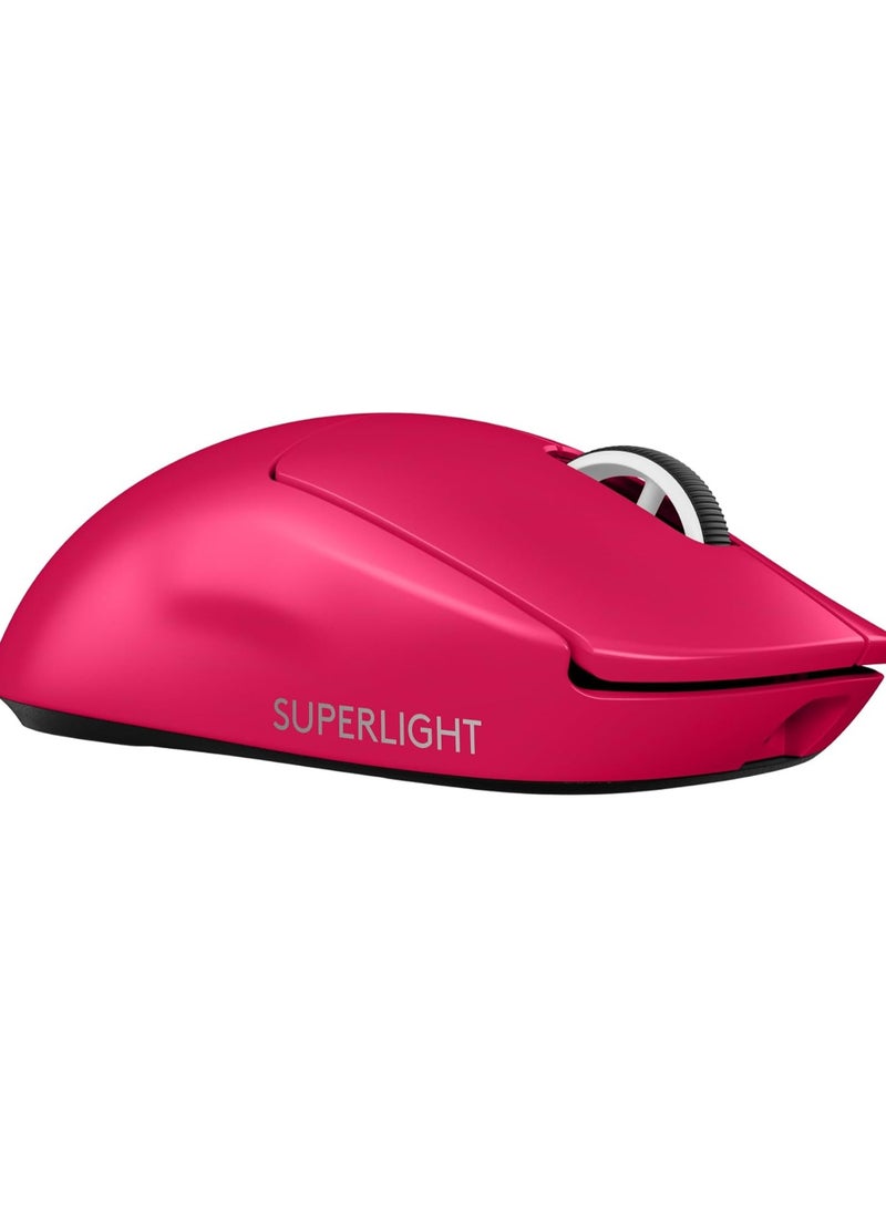 لوجيتيك Logitech G PRO X SUPERLIGHT 2 LIGHTSPEED Wireless Gaming Mouse, Lightweight, LIGHTFORCE Hybrid Switches, HERO 2 Sensor, 32,000 DPI, 5 Programmable Buttons, USB-C Charging, PC & Mac - Magenta - Image 1