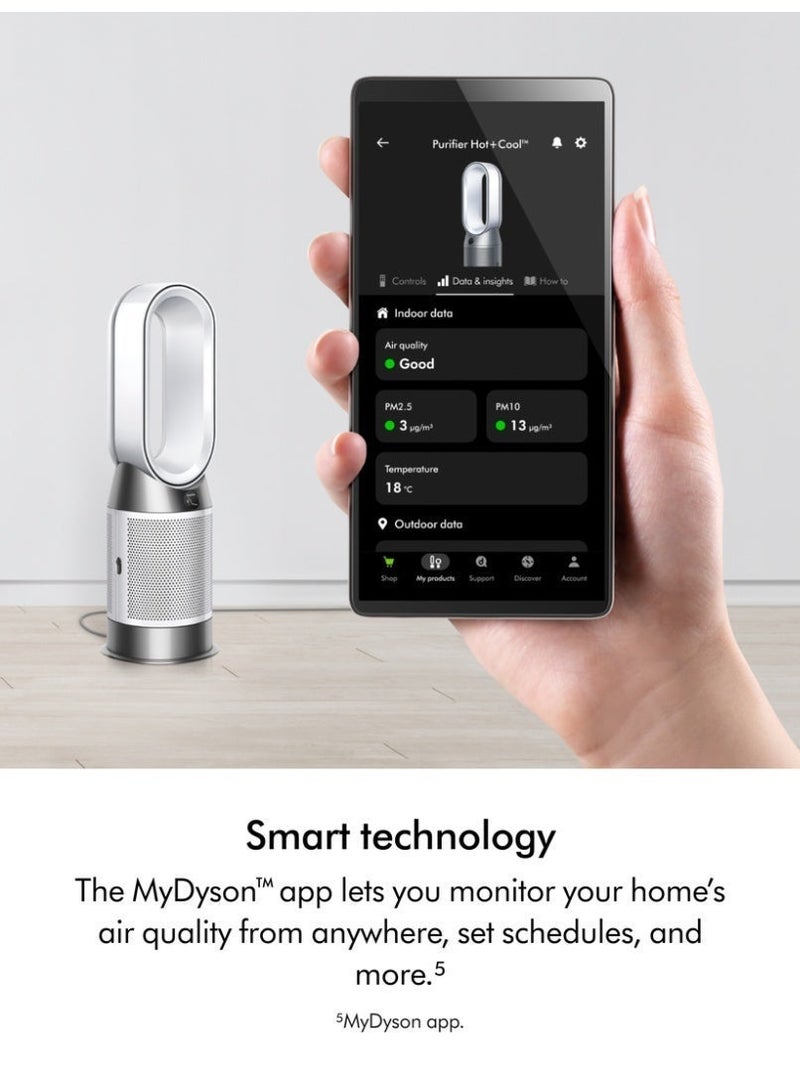 dyson Purifier Hot+Cool™ HP1 HP1 Purifying Fan Heater Silver / White - Image 4