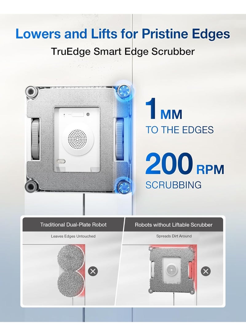 ecovacs Winbot W2S Omni Window Cleaning Robot, With 6-In-1 Multifunction Station, Truedge Edge-To-Edge Precision, Triple Wide-Angle Spray Nozzles, 12-Level Safety System, Dual Power Modes 80 ml 96 W W2S OMNI white - Image 3