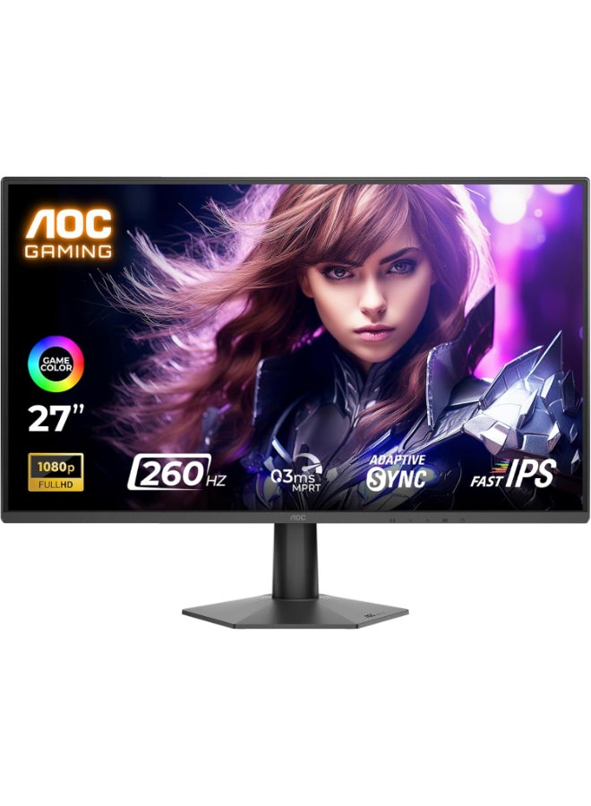 اي او سي شاشة الألعاب 27G50Z مقاس 27 بوصة بدقة Full HD 1920×1080، نوع لوحة IPS، معدل تحديث 260Hz، زمن استجابة 0.3ms، قاعدة مائلة [27G50Z] - Image 1