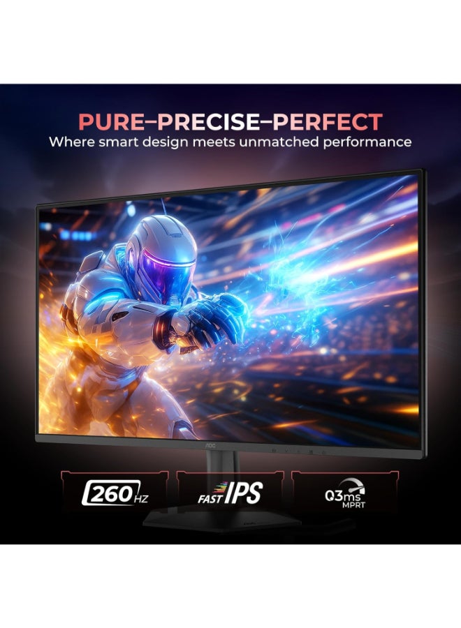 اي او سي شاشة الألعاب 27G50Z مقاس 27 بوصة بدقة Full HD 1920×1080، نوع لوحة IPS، معدل تحديث 260Hz، زمن استجابة 0.3ms، قاعدة مائلة [27G50Z] - Image 2