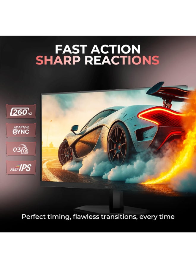 اي او سي شاشة الألعاب 27G50Z مقاس 27 بوصة بدقة Full HD 1920×1080، نوع لوحة IPS، معدل تحديث 260Hz، زمن استجابة 0.3ms، قاعدة مائلة [27G50Z] - Image 5