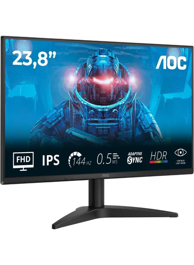 اي او سي شاشة الألعاب 24B36X بحجم 23.8 بوصة، دقة كاملة 1920×1080، نوع لوحة IPS، معدل تحديث 144Hz، زمن استجابة 0.5 مللي ثانية، قاعدة مائلة [24B36X] - Image 1