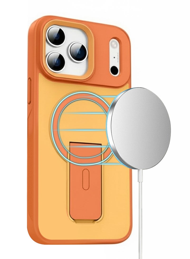 مارجون Magnetic Stand Protective Case for iPhone 17 Pro Max - Kickstand Back and Drop-Resistant Frame - Cosmic Orange - Image 3