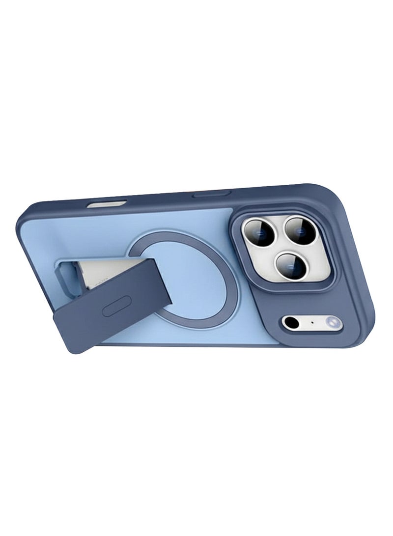 MARGOUN Magnetic Stand Protective Case for iPhone 17 Pro Max - Kickstand Back and Drop-Resistant Frame - Deep Blue - Image 2