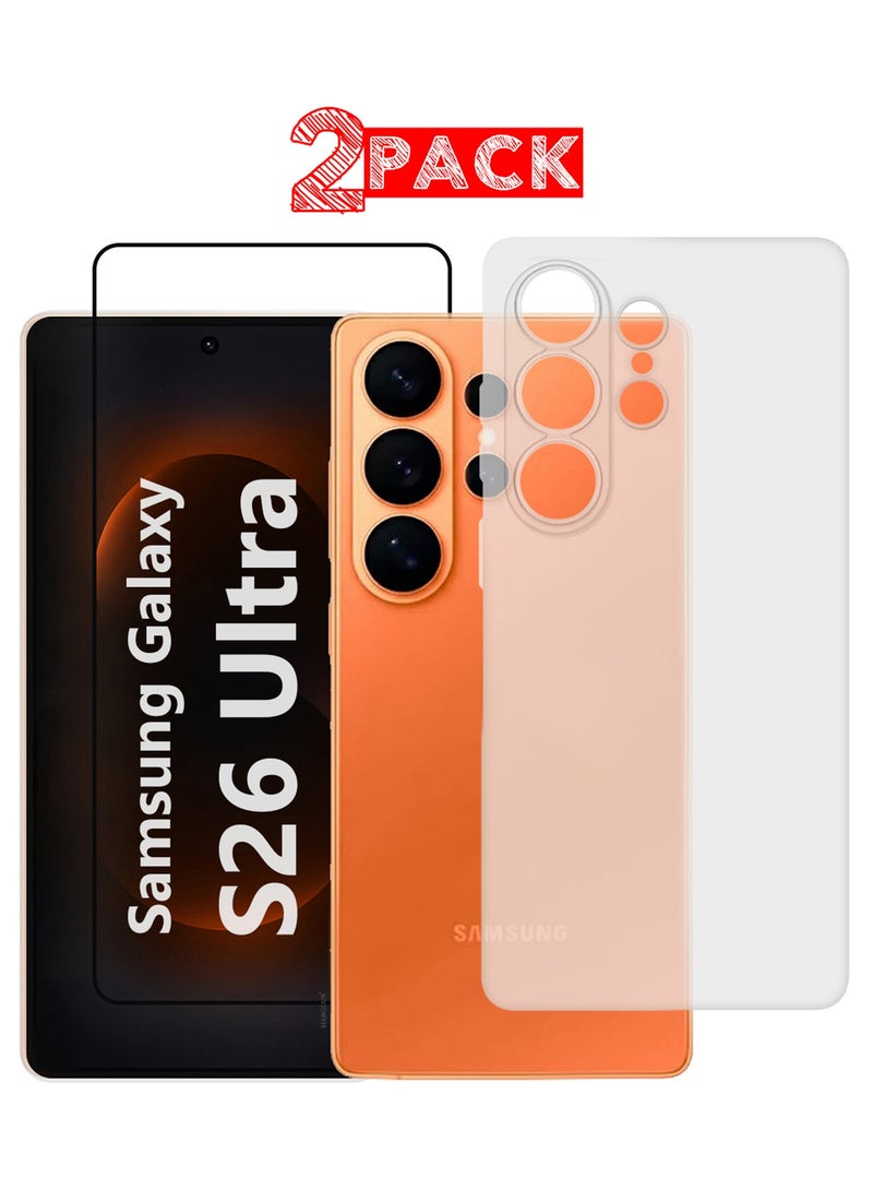 مارجون Minimalist Frosted Back Case for Galaxy S26 Ultra – Slim Soft-Touch Protective Cover with 3D Screen Protector White-1 - Image 1