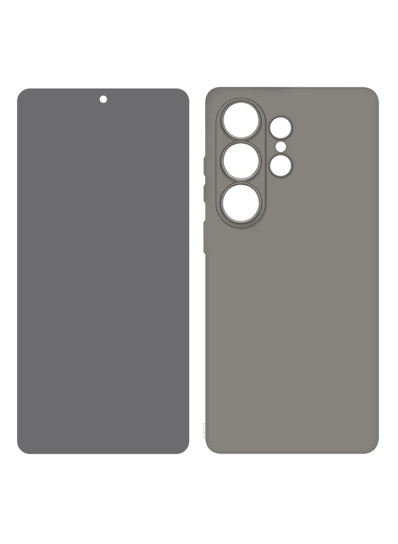 مارجون Minimalist Frosted Back Case for Galaxy S26 Ultra – Slim Soft-Touch Protective Cover with Privacy Screen Protector Black-2 - Image 3