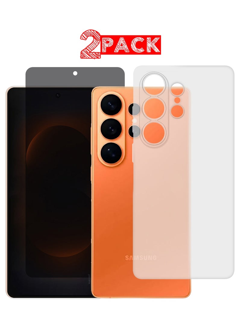 مارجون Minimalist Frosted Back Case for Galaxy S26 Ultra – Slim Soft-Touch Protective Cover with Privacy Screen Protector White-2 - Image 1