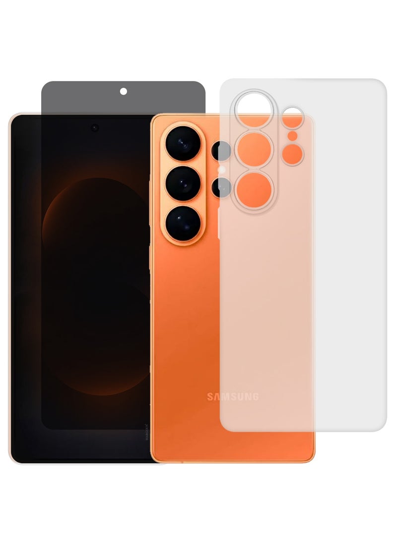 مارجون Minimalist Frosted Back Case for Galaxy S26 Ultra – Slim Soft-Touch Protective Cover with Privacy Screen Protector White-2 - Image 2