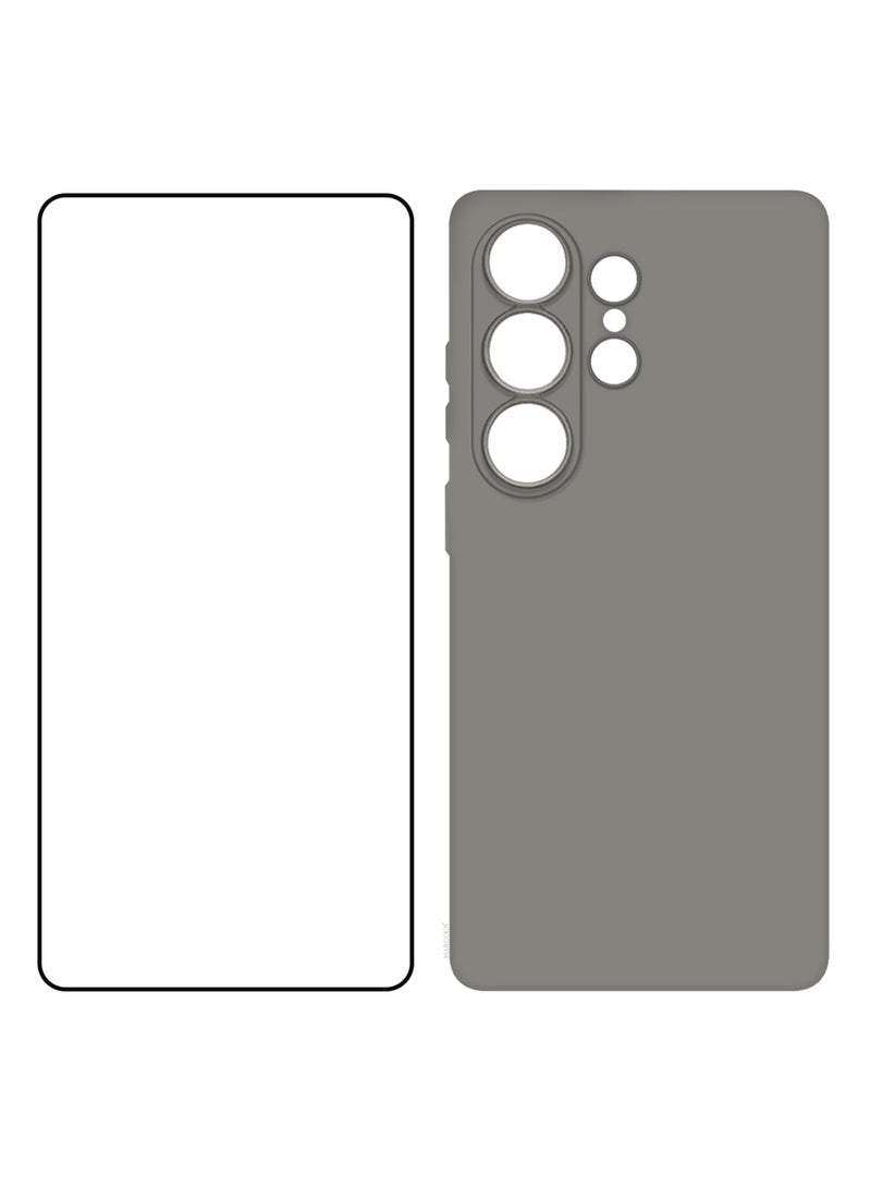 مارجون Minimalist Frosted Back Case for Galaxy S26 Ultra – Slim Soft-Touch Protective Cover with 3D Screen Protector Black-1 - Image 3