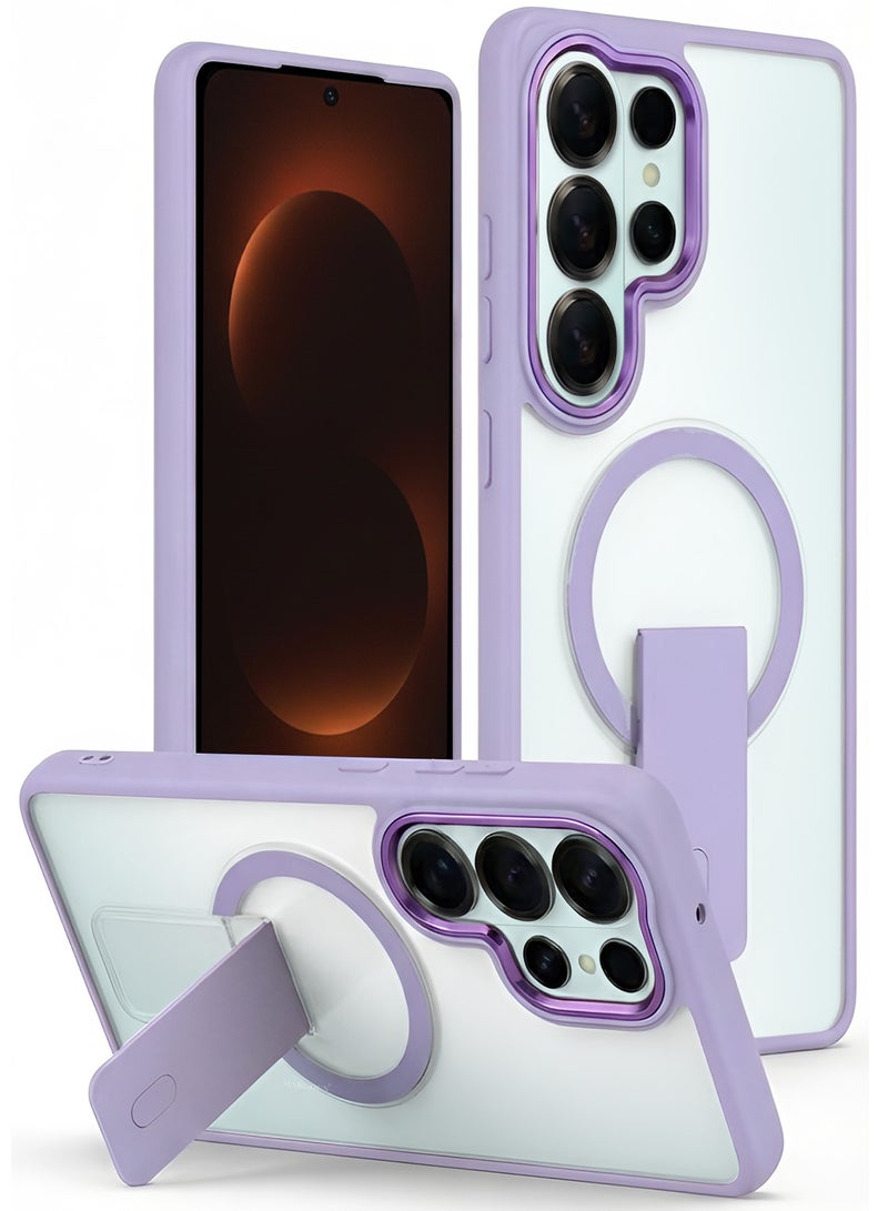 مارجون Magnetic Kickstand Case for Galaxy S26 Ultra – Anti-Slip Matte Back with Ring Holder Lavender - Image 1