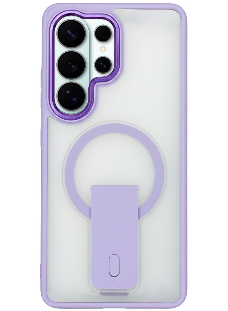مارجون Magnetic Kickstand Case for Galaxy S26 Ultra – Anti-Slip Matte Back with Ring Holder Lavender - Image 2