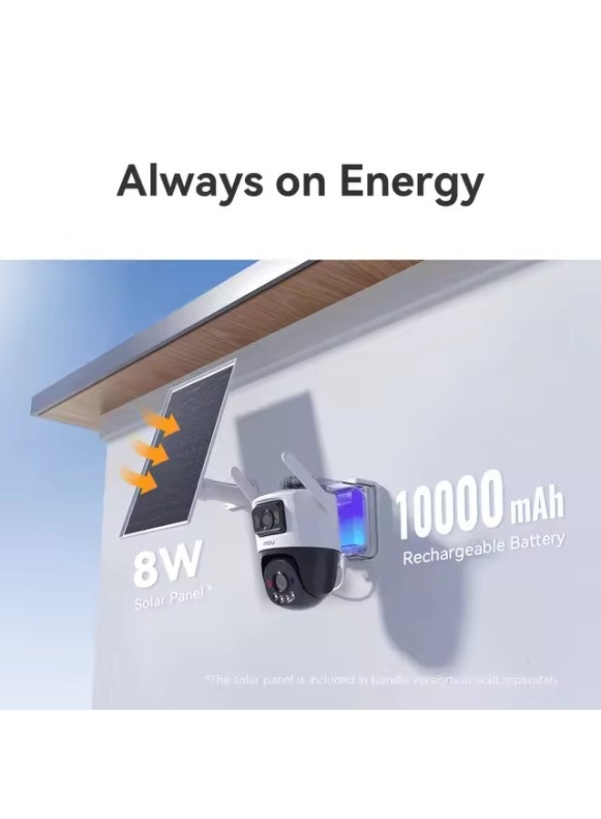 IMOU AOV Dual 10MP (2×5MP) Outdoor Security Camera, 4G LTE + 2.4GHz Wi-Fi, Dual-Lens Wide + PT Camera, 10000mAh Battery + Solar Panel, Always-On Video (AOV), AI Human & Vehicle Detection, Color Night Vision, Two-Way Audio, Siren & Spotlight, microSD up to 512GB, Weatherproof | IPC-SA70F-10M0T2-EU/FSP008 - Image 4