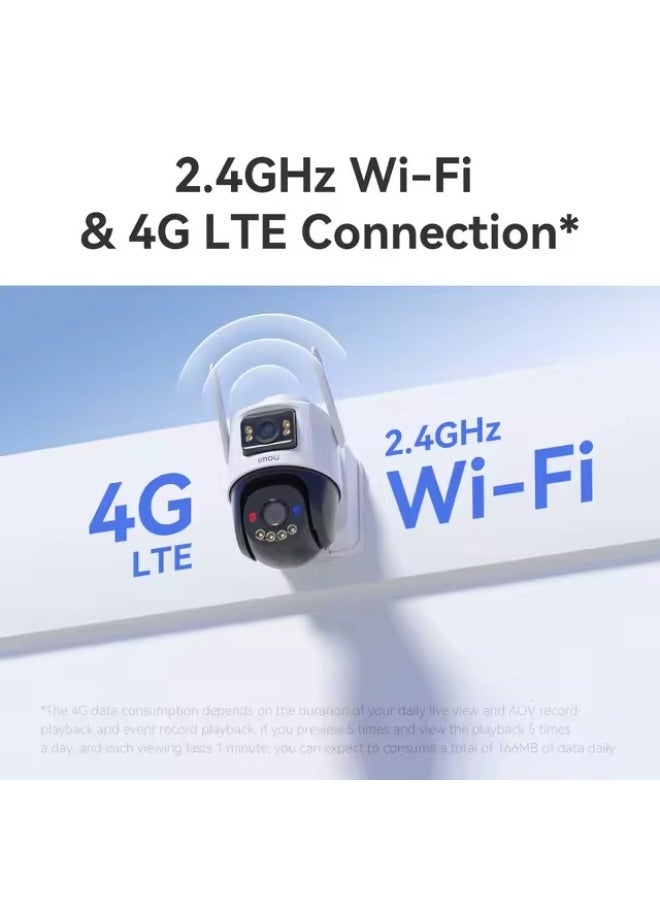 IMOU AOV Dual 10MP (2×5MP) Outdoor Security Camera, 4G LTE + 2.4GHz Wi-Fi, Dual-Lens Wide + PT Camera, 10000mAh Battery + Solar Panel, Always-On Video (AOV), AI Human & Vehicle Detection, Color Night Vision, Two-Way Audio, Siren & Spotlight, microSD up to 512GB, Weatherproof | IPC-SA70F-10M0T2-EU/FSP008 - Image 5