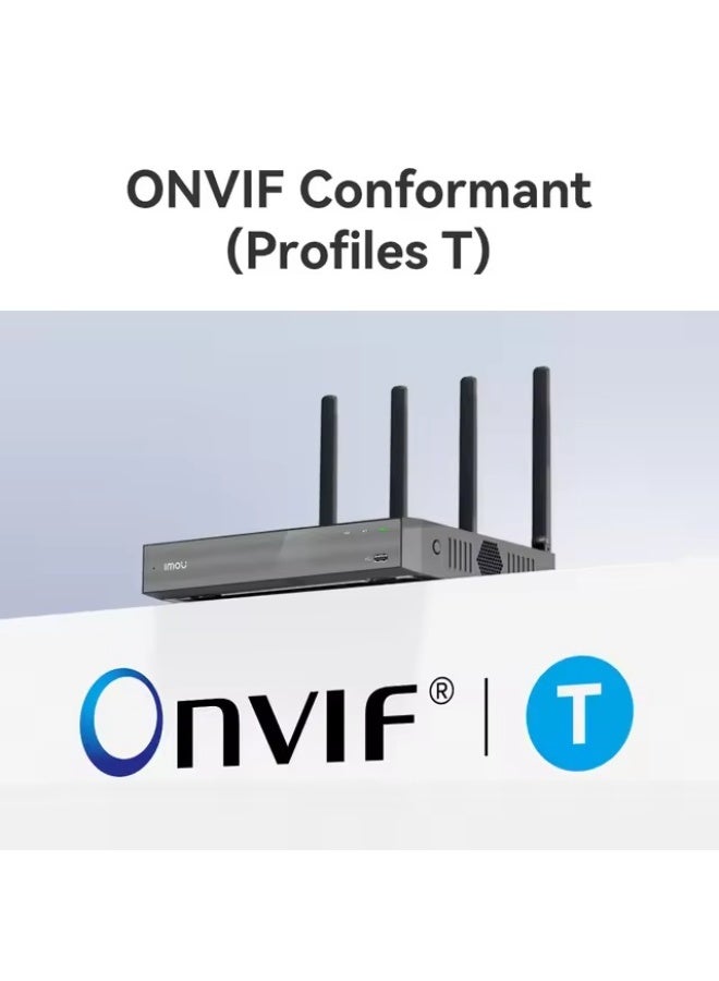 IMOU N118W 18‑Channel Dual-Band Wi-Fi 6 NVR, 4K H.265 Recording, Wireless & Wired IP Camera Support, HDMI/VGA Output, Remote App Access, Motion & Smart Detection, ONVIF Compatible, Up to 18 IP Cameras | NVR-N118W-8A0E Black - Image 5