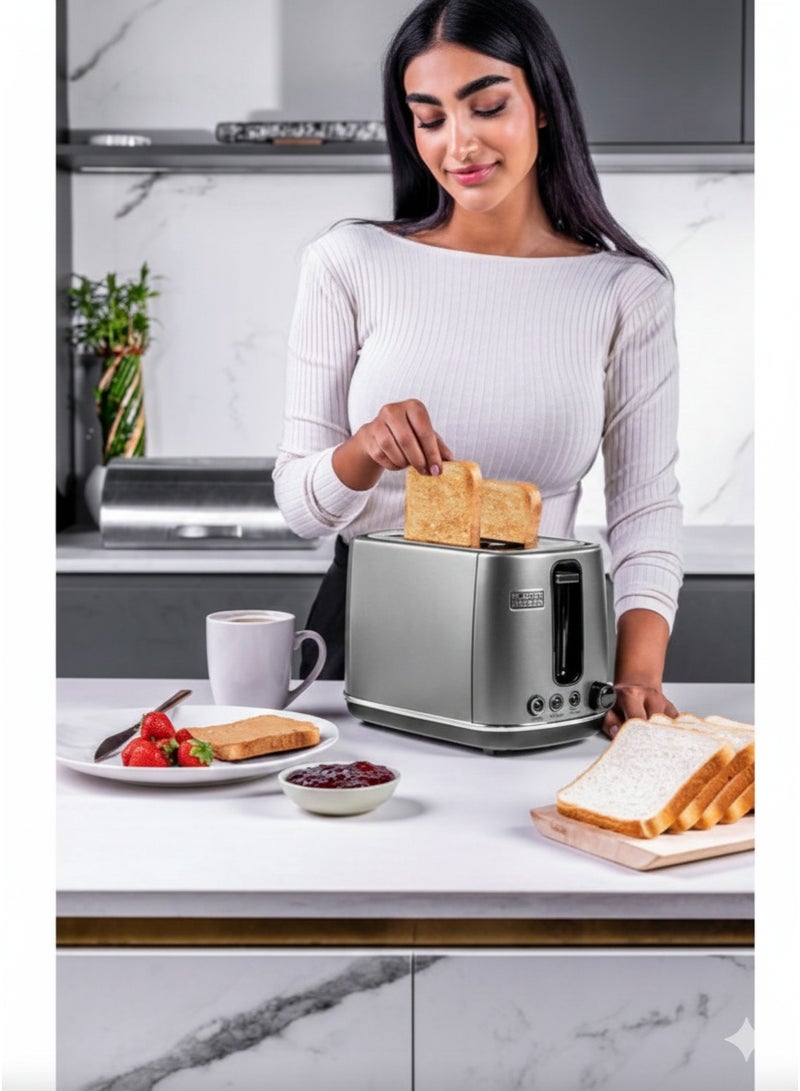 BLACK+DECKER SSET225-B5, 2 Slice, 1050 W, Toaster, Removable Crumb Tray - 1050 W SSET225-B5 Black - Image 3