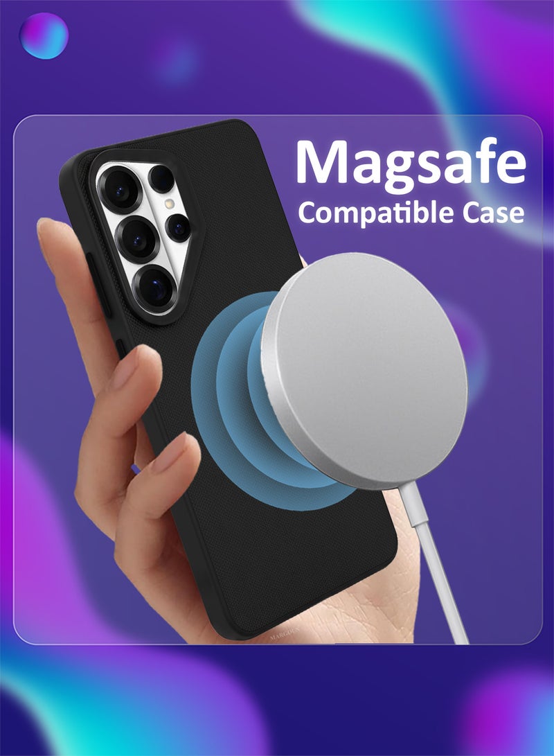 MARGOUN Vegan Leather Case for Galaxy S26 Ultra - 2 Packs - 1 Cover and 1 3D Screen Protector - Slim Fit Protective Case with Raised Edges - Black-2 - Image 3