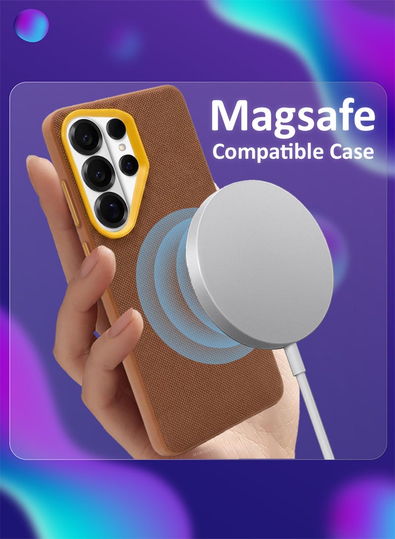 MARGOUN Vegan Leather Case for Galaxy S26 Ultra - 2 Packs - 1 Cover and 1 Privacy Screen Protector - Slim Fit Protective Case with Raised Edges - Light Brown-3 - Image 3