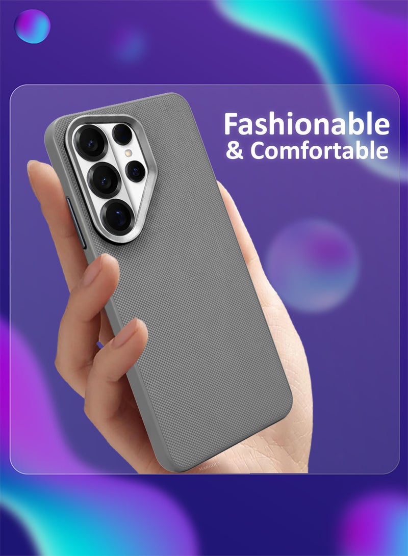 MARGOUN Vegan Leather Case for Galaxy S26 Ultra - 2 Packs - 1 Cover and 1 Privacy Screen Protector - Slim Fit Protective Case with Raised Edges - Grey-3 - Image 5