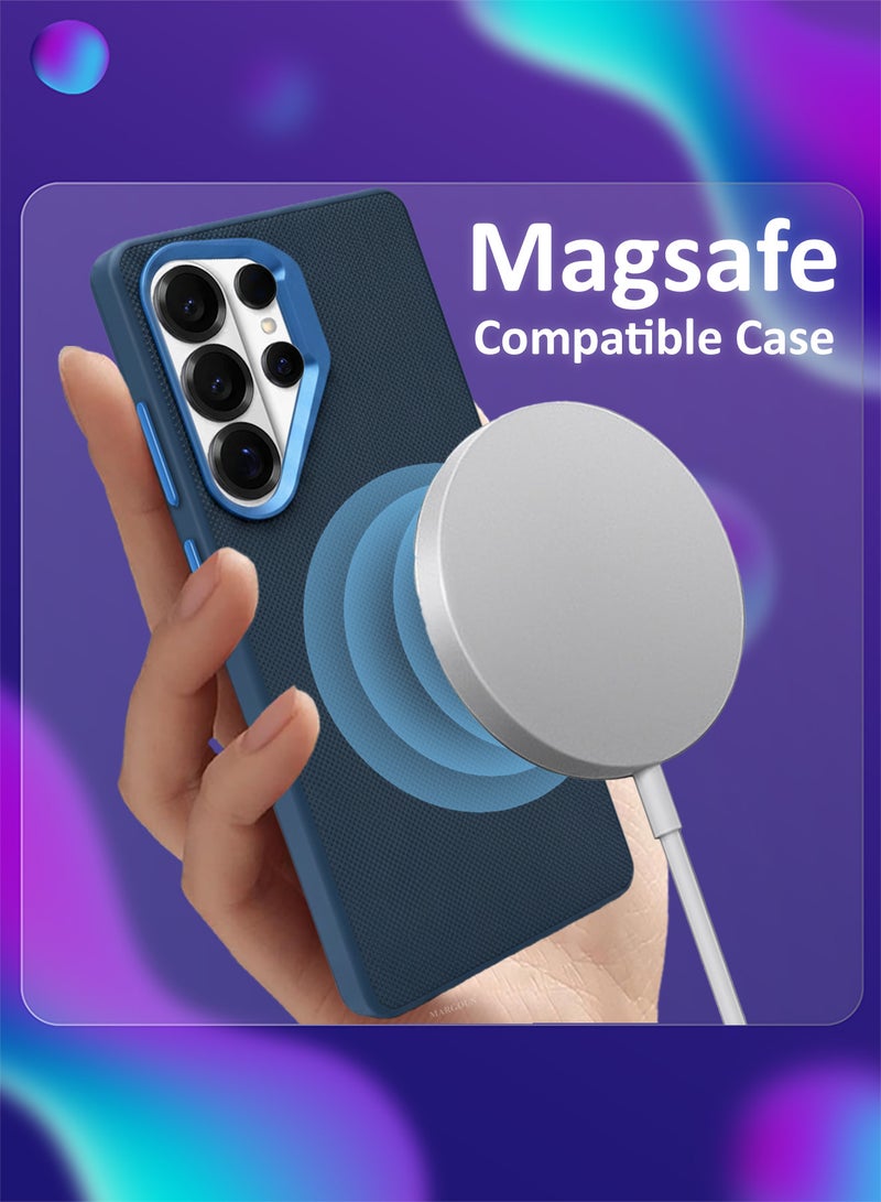 MARGOUN Vegan Leather Case for Galaxy S26 Ultra - 2 Packs - 1 Cover and 1 3D Screen Protector - Slim Fit Protective Case with Raised Edges - Blue-2 - Image 4