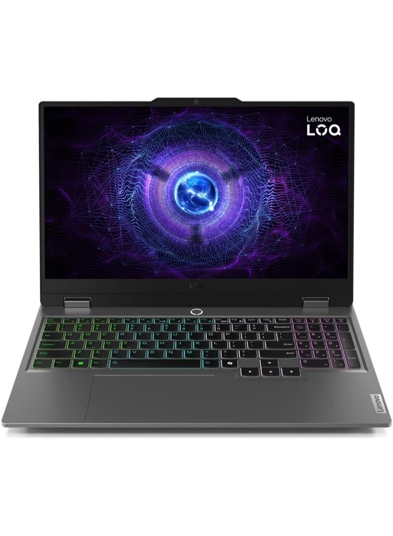 Laptop Gaming Lenovo LOQ 15IRX9, Intel Core i5‑13450HX, 16GB DDR5 RAM, 512GB SSD, RTX 3050 6GB, 15.6‑inch FHD 144Hz, DOS, Luna Grey (Arabic Keyboard) Luna Grey