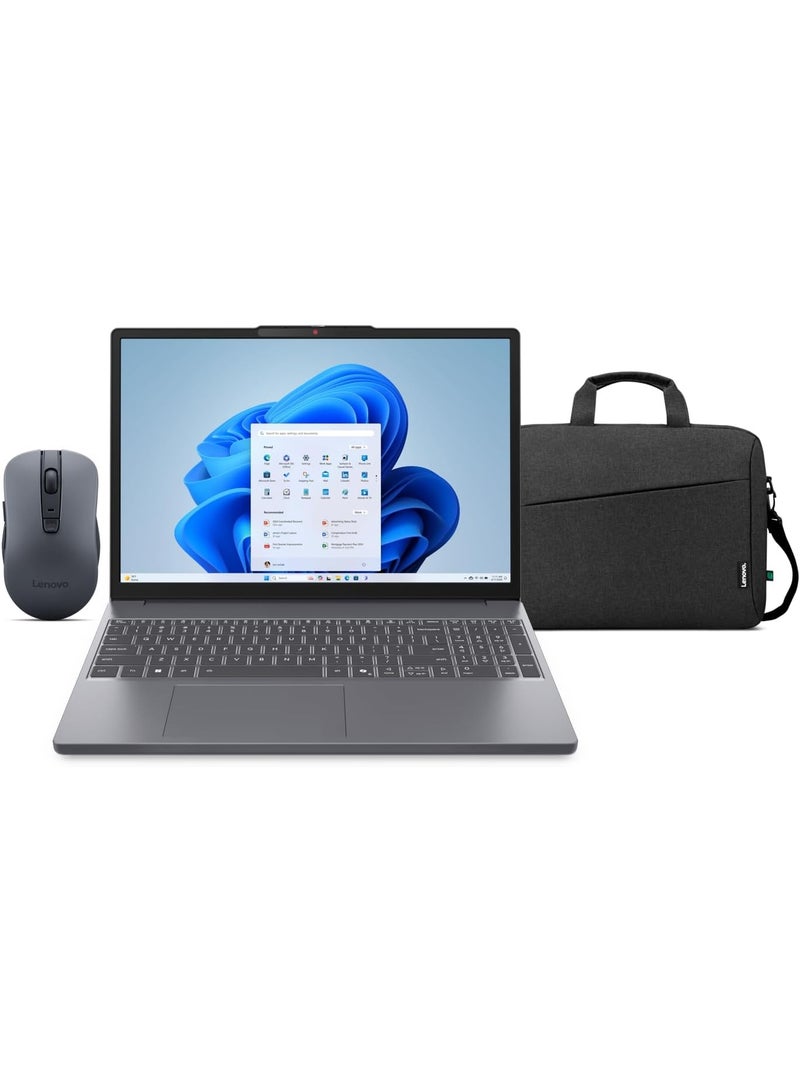 لابتوب لينوفو آيديا باد سليم 3 15IRH10، إنتل كور i7‑13620H، 16GB DDR5 RAM، 512GB SSD، 15.3‑بوصة WUXGA، دوس، رمادي لونا (مع حقيبة + ماوس)