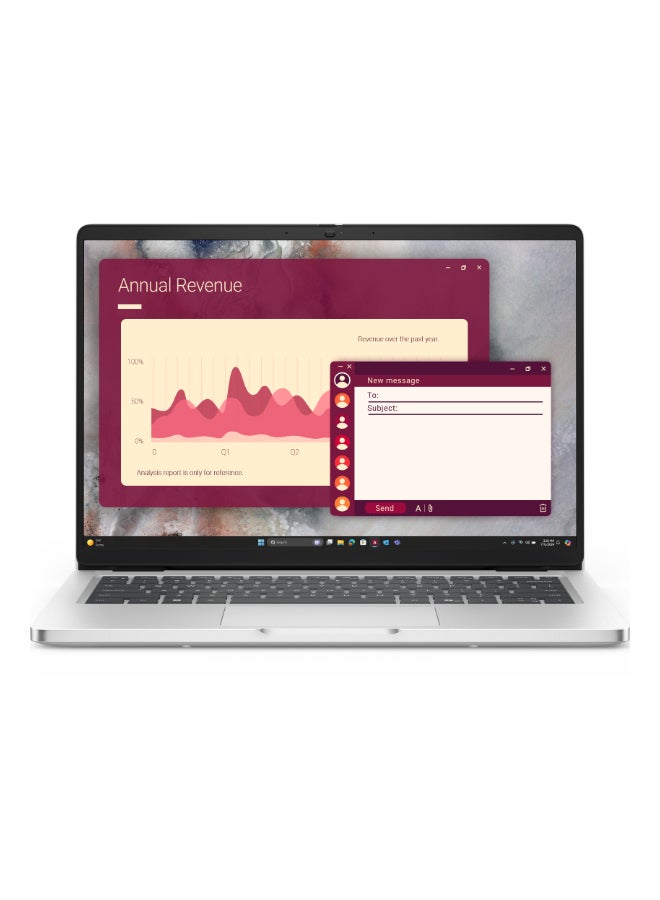 DELL Pro 14 Laptop With 14 Inch Full HD (1920x1080) Display, Intel Core Ultra 7 255U Processor/16GB RAM DDR5/512GB SSD/DOS(Without Windows)/ English/Arabic Silver - Image 1