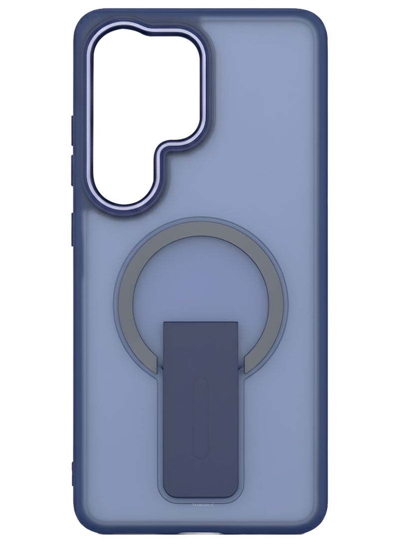MARGOUN Magnetic Kickstand Case for Galaxy S26 Ultra – Anti-Slip Matte Back with Ring Holder - Blue - Image 3