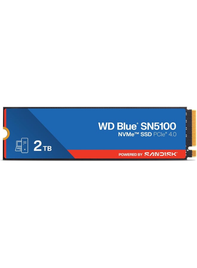 دبليو دي قرص SSD داخلي من نوع NVMe سعة 2 تيرابايت - M.2 2280، PCIe Gen 4.0، سرعة قراءة تصل إلى 7,100 ميجابايت/ثانية، ترقية التخزين لأجهزة الكمبيوتر/اللاب توب - WDS200T5B0E - Image 1