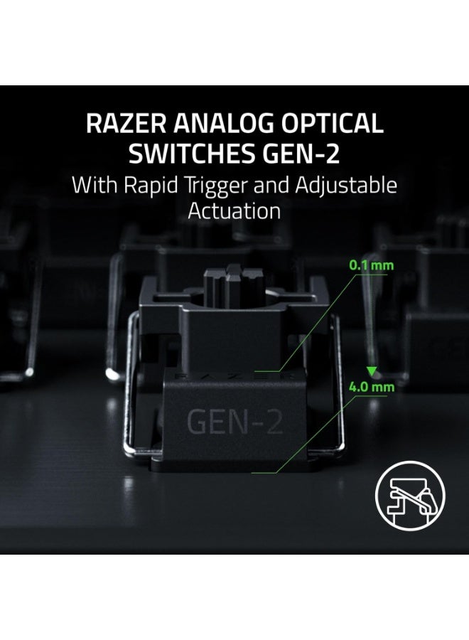 Razer Huntsman V3 Pro Tenkeyless 8KHz Analog Optical Esports Keyboard: Analog Optical Switches Gen 2, 8000 Hz Polling, Snap Tap, Rapid Trigger, Adjustable Actuation, Media Controls - White - Image 2