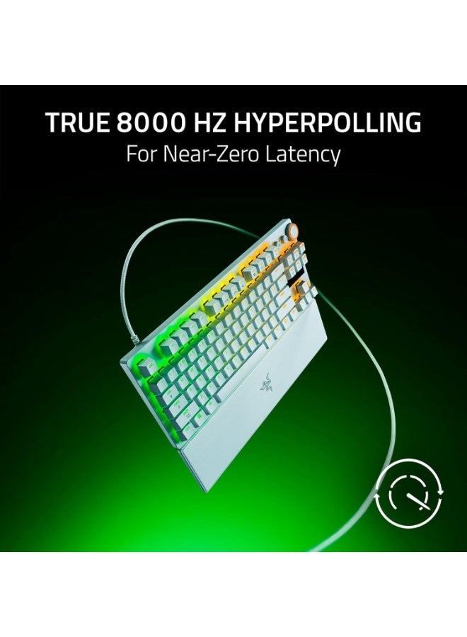 Razer Huntsman V3 Pro Tenkeyless 8KHz Analog Optical Esports Keyboard: Analog Optical Switches Gen 2, 8000 Hz Polling, Snap Tap, Rapid Trigger, Adjustable Actuation, Media Controls - White - Image 3