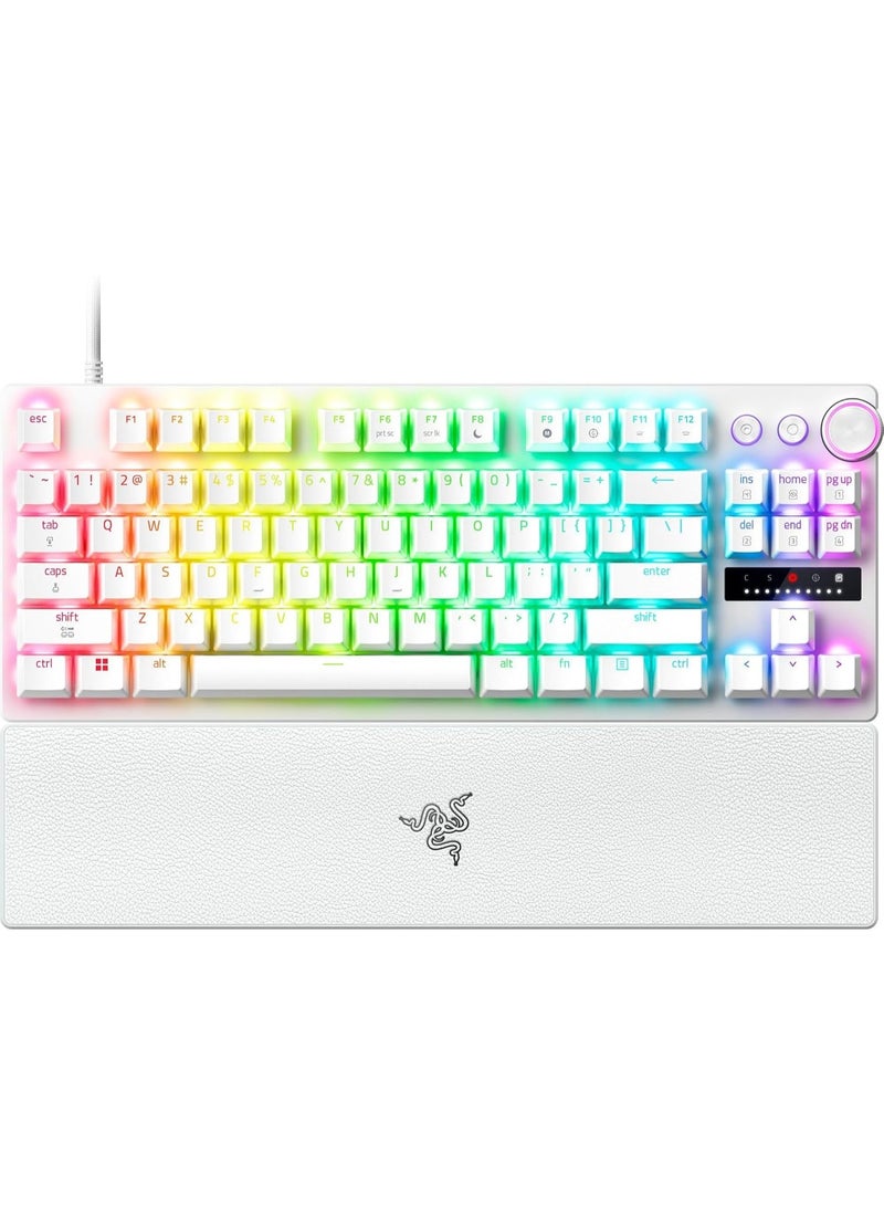 Razer Huntsman V3 Pro Tenkeyless 8KHz Analog Optical Esports Keyboard: Analog Optical Switches Gen 2, 8000 Hz Polling, Snap Tap, Rapid Trigger, Adjustable Actuation, Media Controls - White - Image 1