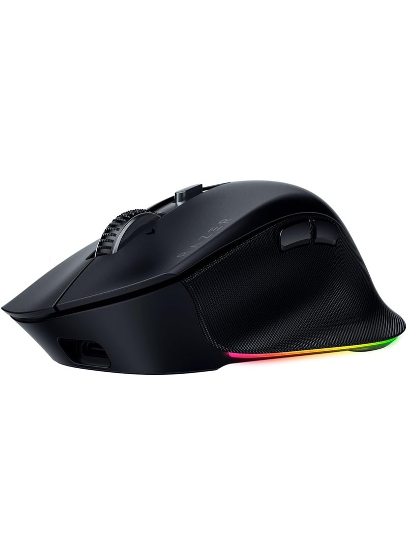 Razer Pro Click V2 Right-Handed Ergonomic Wireless RGB Mouse: HyperSpeed Wireless (2.4 GHz), Bluetooth – up to 3 hosts, USB-C wired, Up to 3.5 months Battery Life, 9 Programmable Buttons - Black - Image 2
