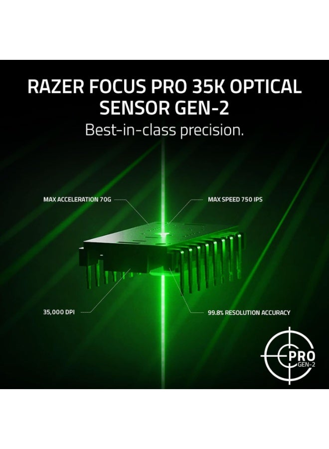 ريزر ماوس الألعاب اللاسلكي Razer Viper V3 Pro SE: 54 جرام خفيف الوزن، 1K وحدة استشعار، 35K DPI مستشعر بصري، مفاتيح بصرية من الجيل الثالث، شكل متماثل، 8 عناصر تحكم قابلة للبرمجة، بطارية 95 ساعة - أسود - Image 3