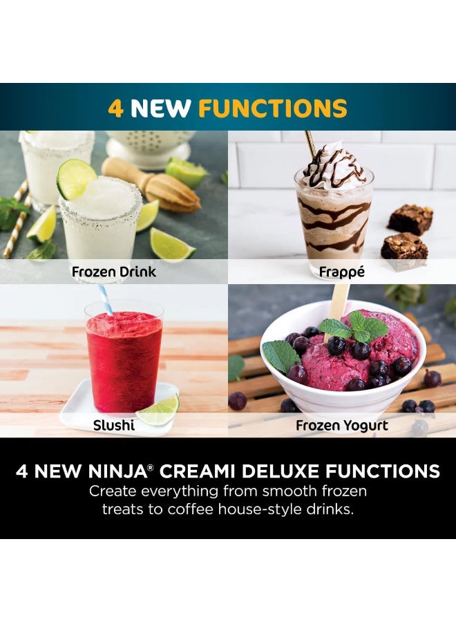 نينجا CREAMi Deluxe 11-in-1 Ice Cream & Frozen Drink Maker for, Sorbet, Milkshakes, Drinks More, 10 Programs, with 2 XL Family Size Pint Containers, Perfect Kids, 2 quarts 800 W NC501ANZ/NC501EU/NC501ME Silver 709 ml 800 W NC501ANZ/NC501EU/NC501ME BLACK - Image 3