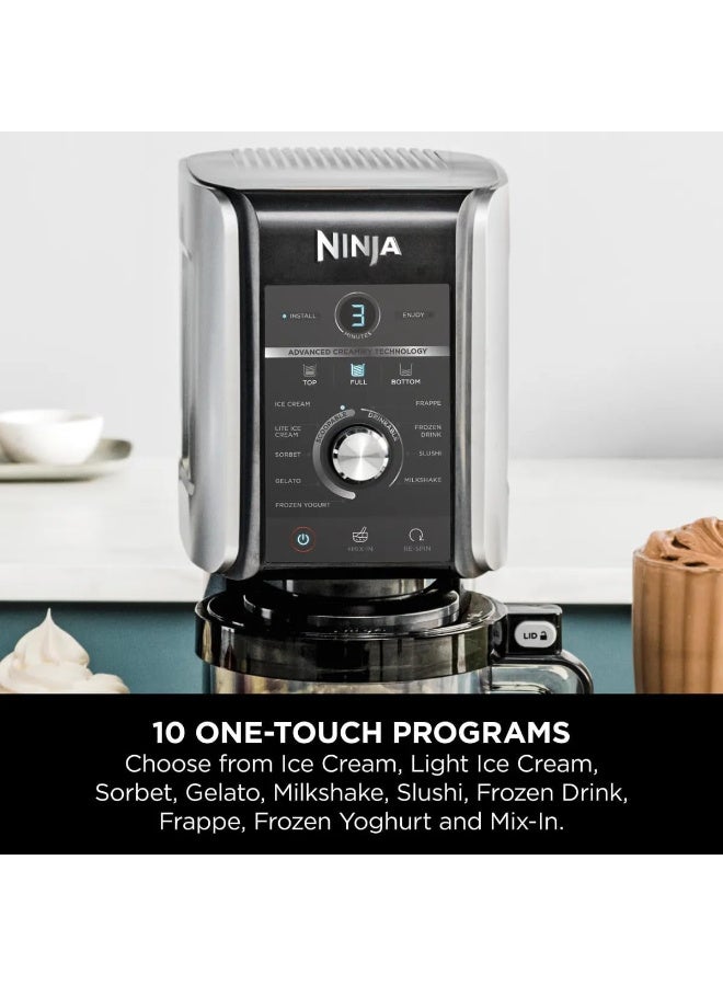 نينجا CREAMi Deluxe 11-in-1 Ice Cream & Frozen Drink Maker for, Sorbet, Milkshakes, Drinks More, 10 Programs, with 2 XL Family Size Pint Containers, Perfect Kids, 2 quarts 800 W NC501ANZ/NC501EU/NC501ME Silver 709 ml 800 W NC501ANZ/NC501EU/NC501ME BLACK - Image 4