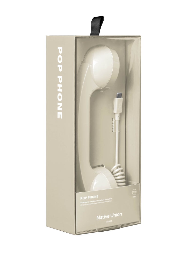 Native Union Pop Phone Retro Handset USB-C | Plug and Talk Connection, Hi-Quality Microphone and Speaker, Less Radiation, for iPhone 17/16/15 Samsung Tablets MacBooks Laptops w/ USB-C port - Sandstone - Image 5