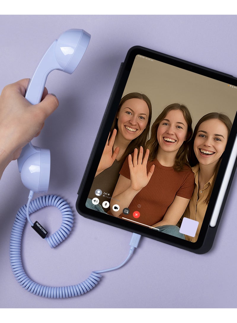 Native Union Pop Phone Retro Handset USB-C | Plug and Talk Connection, Hi-Quality Microphone and Speaker, Less Radiation, for iPhone 17/16/15 Samsung Tablets MacBooks Laptops w/ USB-C port - Azur - Image 2