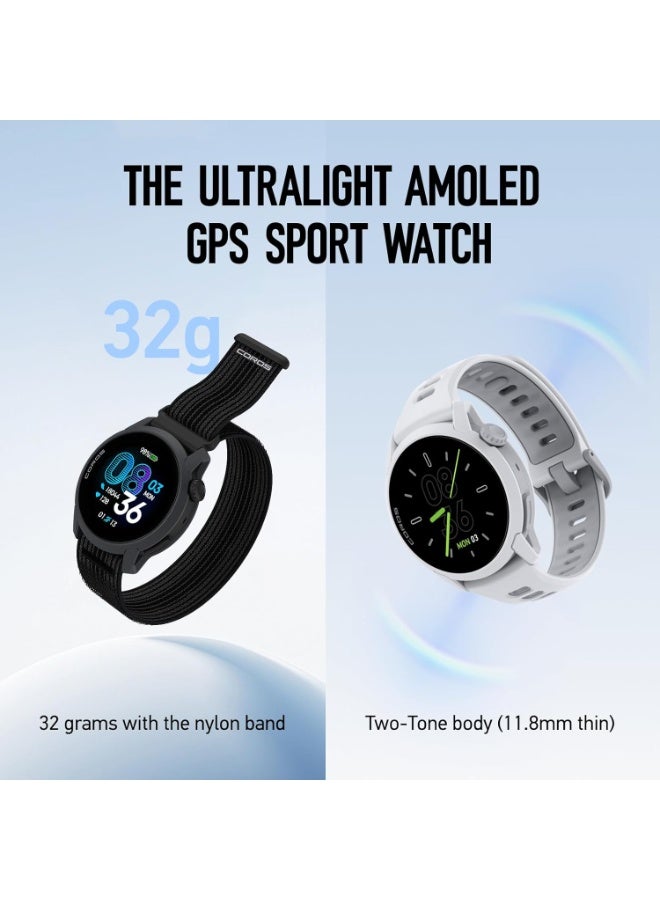 COROS 250 mAh PACE 4 Ultralight Sport GPS Watch, 1.2" AMOLED Touchscreen Running Watch, 19 days of daily use, Voice Features, Advanced Training Tools, Accurate GPS, Heart Rate Monitor (Silicone) - Black - Image 2