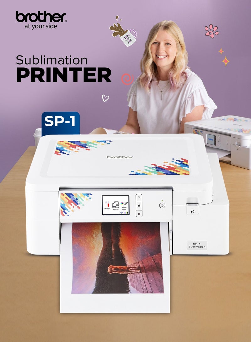 بروذر طابعة Brother SP-1 للطباعة بالتسامي مع مجموعة البداية | طابعة مدمجة لاسلكية | متوافقة مع تطبيق Artspira | طباعة ملونة عالية الدقة للأقمشة ومشاريع DIY - Image 2
