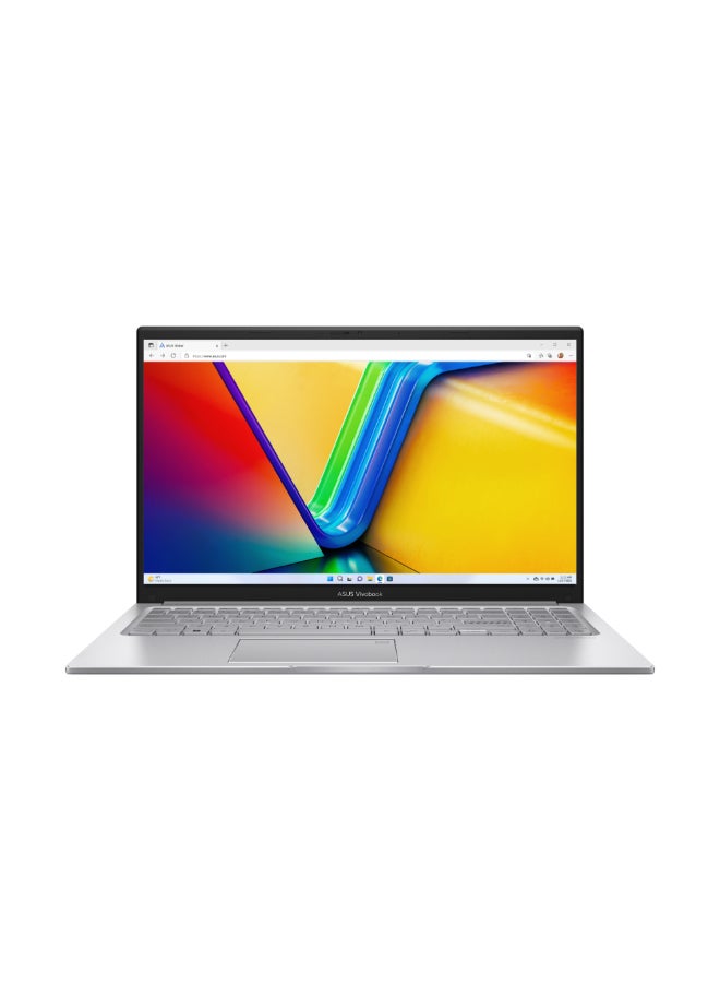 أسوس لابتوب Vivobook 15 X1504VA بشاشة 15.6 بوصة عالية الدقة بالكامل، معالج Intel Core 5 120U، ذاكرة وصول عشوائي 16 جيجابايت، قرص صلب SSD سعة 512 جيجابايت، بطاقة رسومات Intel، نظام تشغيل DOS (بدون ويندوز). الإنجليزية/العربية - Image 1