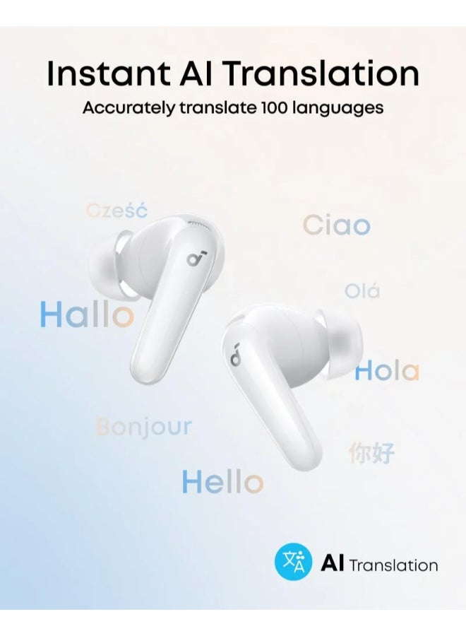 Soundcore R60i NC True Wireless Earbuds with Adaptive ANC, Hi-Res LDAC, 50H Playtime, AI Clear Calls, IP55, Fast Charging - White white - Image 2