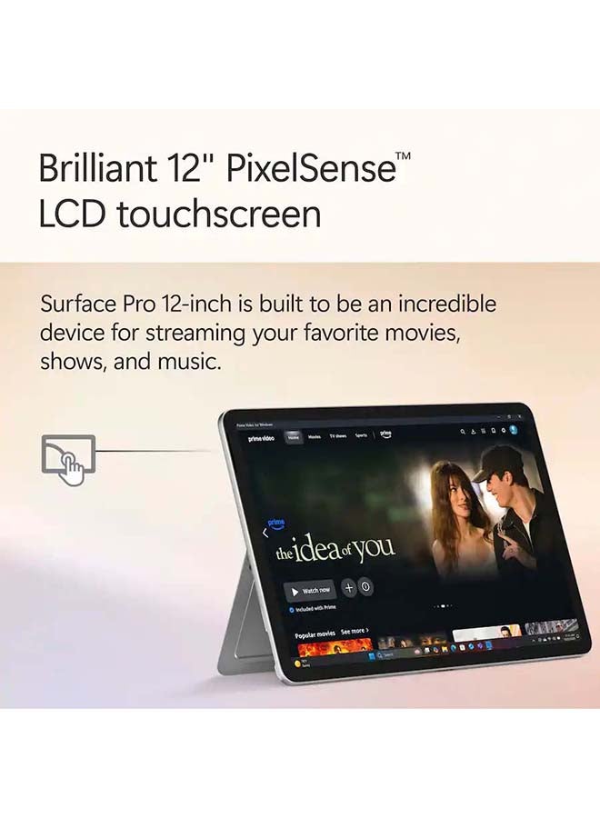 مايكروسوفت Surface Pro 12 Copilot+ PC With 12 Inch (2196 x1464) Touchscreen Display, Snapdragon X Plus Processor/16GB RAM DDR5/512GB SSD/Windows 11/ English/Arabic Platinum - Image 4