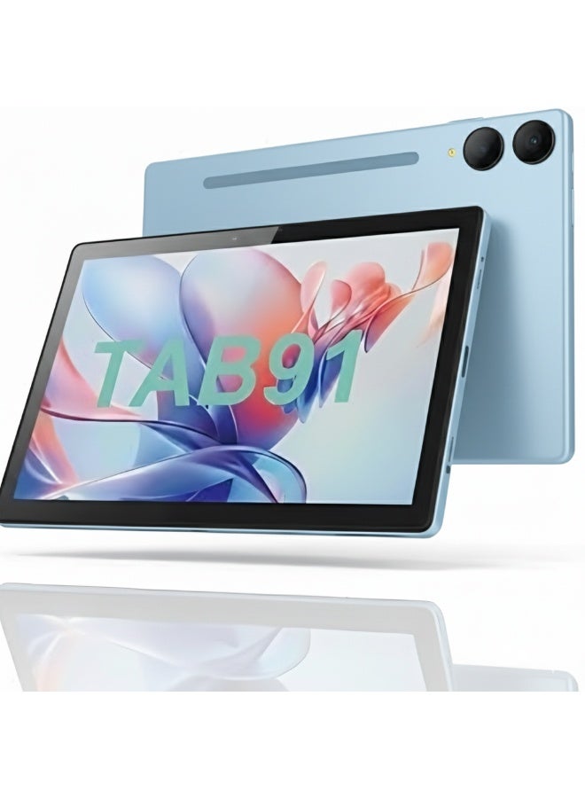 Tab 91 Tablet, 10.1-Inch Display, 1280x800 Resolution, Quad Core 1.8GHz Processor, 8GB RAM, 512GB ROM, 6000mAh Battery, 4G SIM Support - Blue