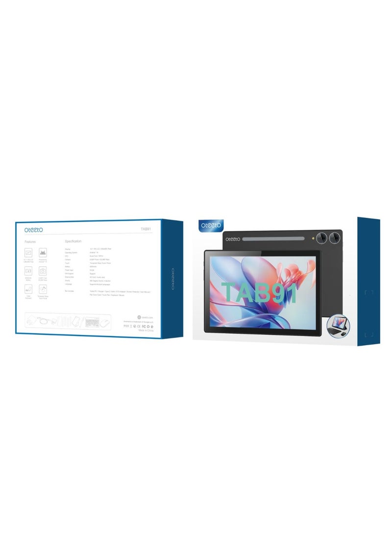 أوتيتو تاب 91 تابلت، شاشة 10.1 بوصة، دقة 1280x800، معالج رباعي النواة 1.8GHz، 8GB RAM، 512GB ROM، بطارية 6000mAh، دعم شريحة 4G - أزرق - Image 5