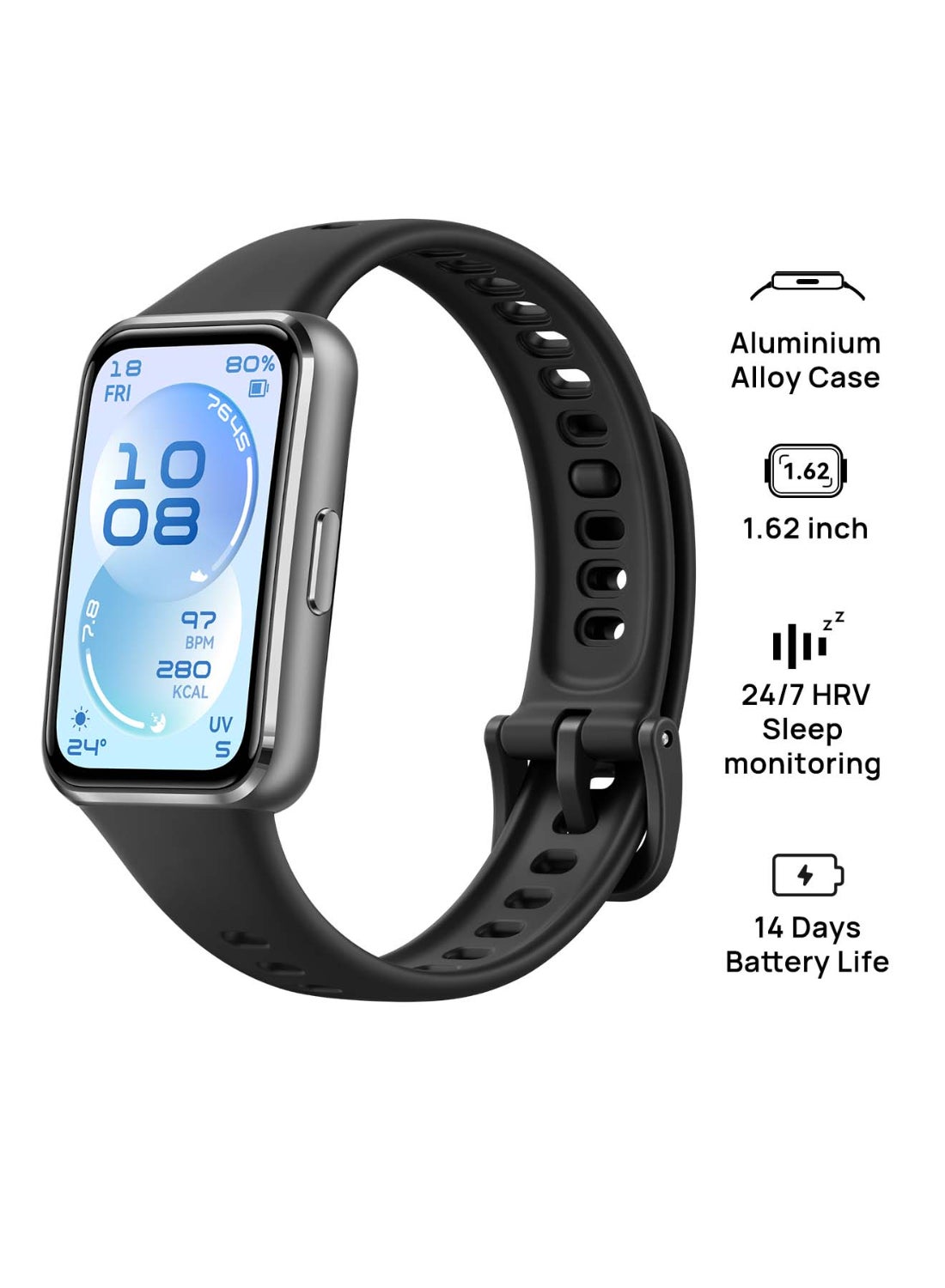 Band 11 Smart Watch, Enhanced Sleep Tracking, Health & Fitness Tracker, Up to 14-day Battery Life, Ultra-Slim & Comfort Wear, iOS & Android Compatible, Black